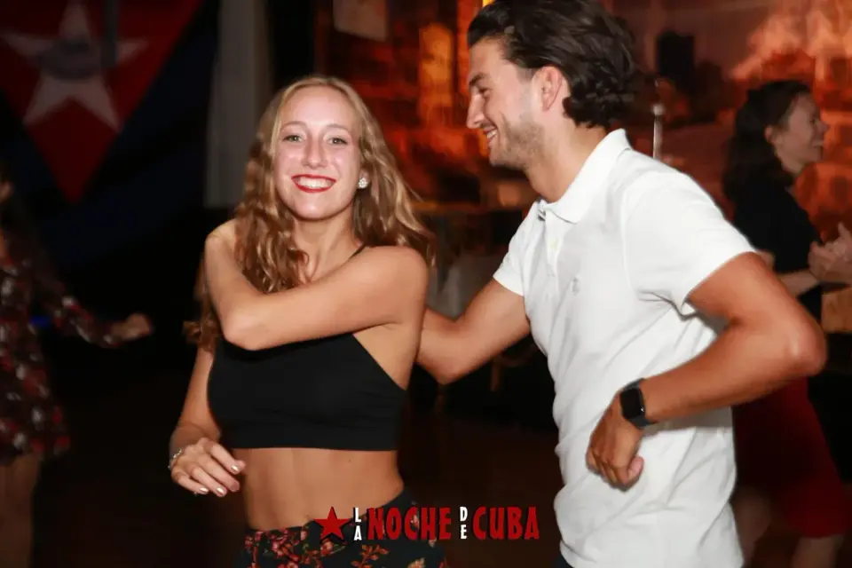 Dance partners performing together.