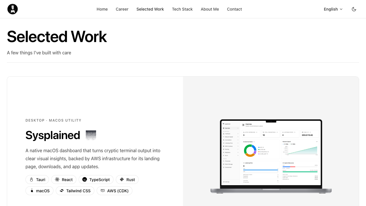 Personal Website screenshot 2