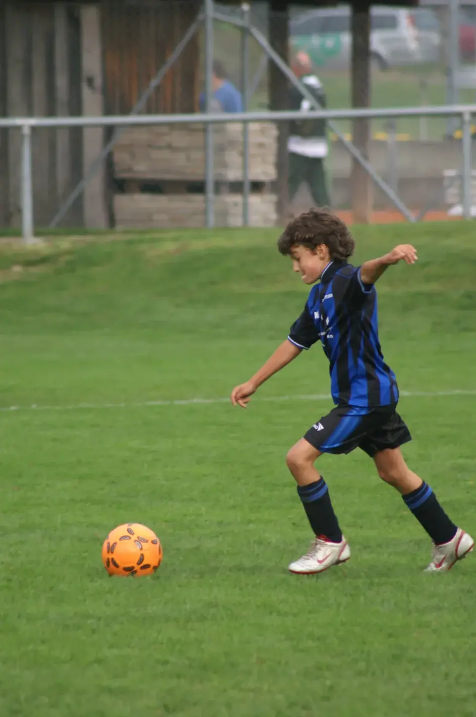 Football team on the pitch.